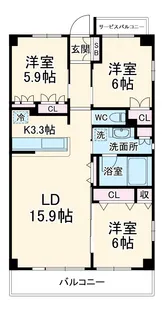 ヴィラ エスポワール【2階】の間取り