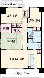 サーパス平尾駅前【1001号室】の間取り
