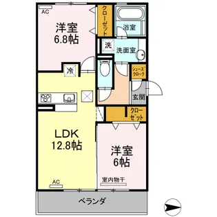 サニープレイス十一屋 F棟【3階】の間取り