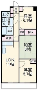 ルクソル浦和【1階】の間取り