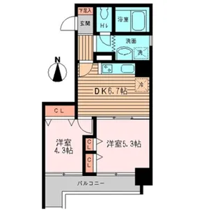 グランセルコーバ【9階】の間取り