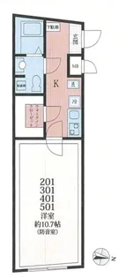 ラシクラス小岩駅前 【201号室】の間取り