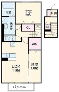 グレイスコート【2階】の間取り