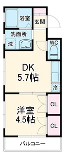 エステート長津田Ⅲ【1階】の間取り