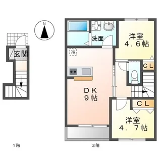 エスポワール (espoir)【2階】の間取り