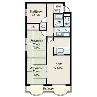 フローレンス伊藤【2D号室】の間取り