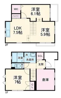リーブル ステイルB【1号室】の間取り