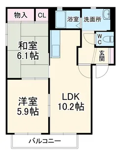 シャトーバリュージュ?A【2階】の間取り