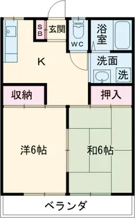 室岡マンションB【202号室】の間取り