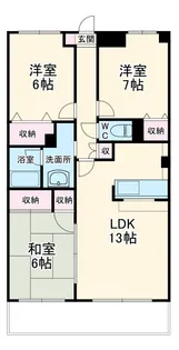 シャルム検見川【1階】の間取り