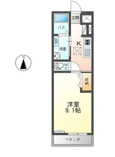 アンソレイエ(ENSOLEILLE)【1階】の間取り