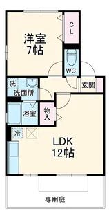ドミールB【102号室】の間取り