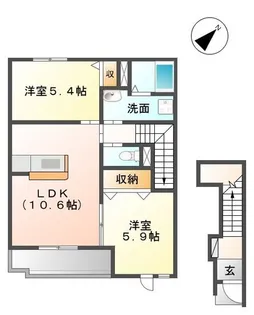 グリーン・ローズ 壱番館【2階】の間取り