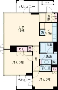 ガーデニエール砧レジデンス【8階】の間取り