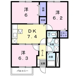 アヴァンガーデンⅠ【1階】の間取り