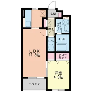 ハイブリッジ【203号室】の間取り