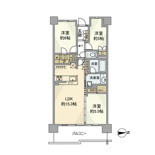 パークホームズLaLa湘南平塚【6階】の間取り