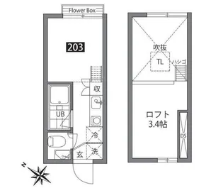 スタイル笹塚【2階】の間取り