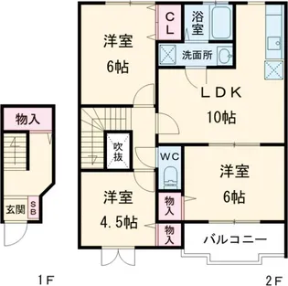 エイムカンフォート【2階】の間取り