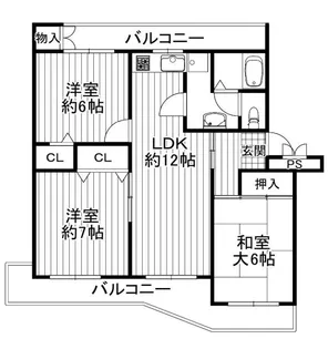 南円明寺ヶ丘団地16棟【101号室】の間取り
