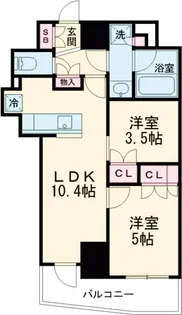 343レジデンス目黒Ⅱ【7階】の間取り