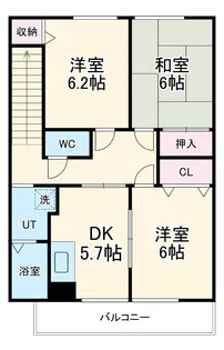 ハイステージ・アン【201号室】の間取り