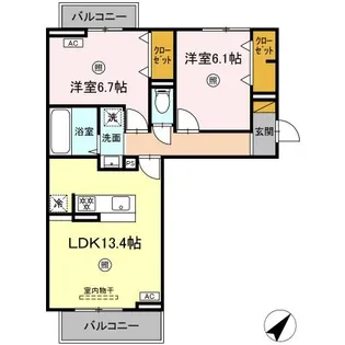 コンフォール古市場 ANNEX【2階】の間取り