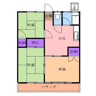 サンハイツ西川田【101号室】の間取り