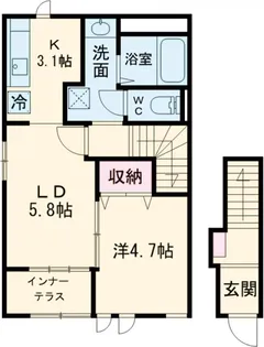 ビオルネ 奏(VIE.ORNER〜KANADE〜)【2階】の間取り