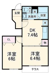マリブコートみさき6【1階】の間取り