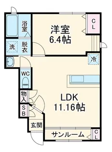 Bel Sieg【102号室】の間取り