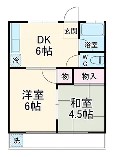 松葉スカイコーポ【2階】の間取り