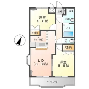 Claire Wind(クレア ウィンド)【2階】の間取り