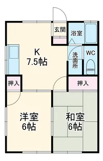 メゾンソレイユB【202号室】の間取り