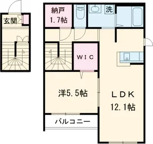 Grandir【201号室】の間取り