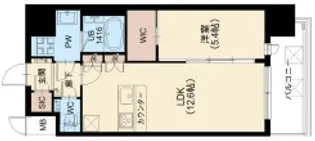 スプランディッド新大阪VII【10階】の間取り