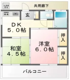 千脇アパート【2階】の間取り