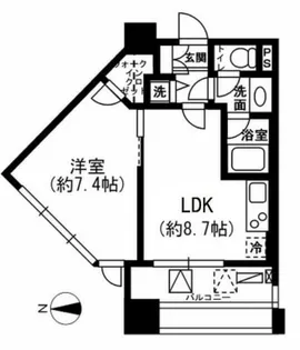 レジディア市ヶ谷【9階】の間取り