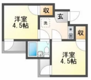 インペリアルスィートコーニッシュ【1A号室】の間取り