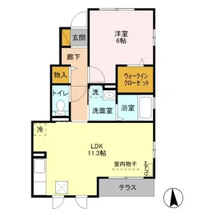 ドミールおおたかの森【1階】の間取り