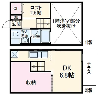 アパートメントKASAI Ⅱ【1階】の間取り