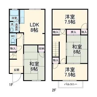 二葉商会 浅井貸家【3号室】の間取り