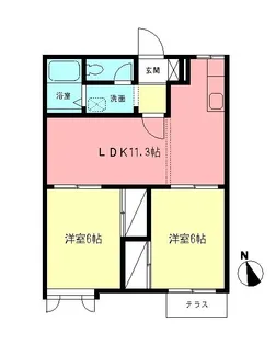 シャトーフロントナック【2階】の間取り