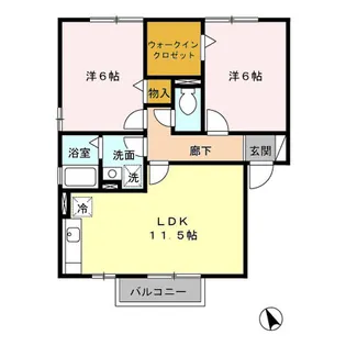 クレストコート AB【2階】の間取り