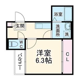 プルミエール角割町【202号室】の間取り