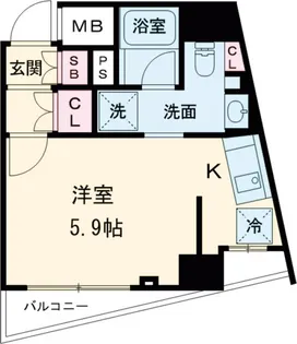 AXAS品川戸越【801号室】の間取り