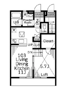 Sun Bricks【103号室】の間取り