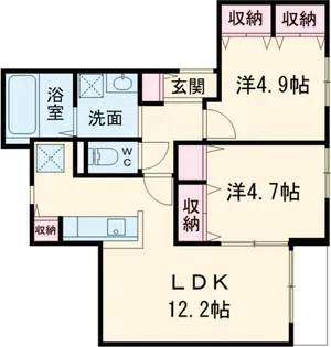 カーサ カルマーレ【201号室】の間取り