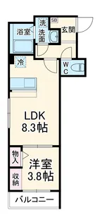 Lavare新中里【2階】の間取り