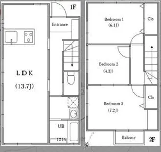 レ・ユノディエールUrawa【2階】の間取り